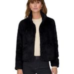 Only 15295423 Newvıda Lıfe Tuylu 2 Sus Cep Onden Cıtcıtlı Pelus Kısa Mont - Siyah - XL