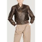 Only 15322890 Onlhallı Faux Leather Bomber cc Otw Kadın Deri Pıu Ceket - Kahverengi - XS