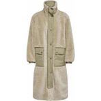 Only 15325211 Onlsascha Contrast Sherpa Jacket cc Otw Kadın Kürklü Kaban - Yağ Yeşili