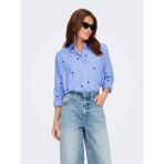 Only 15344336 Kadin Gomlek - Mavi Lacivert - XL - Mavi - Lacivert