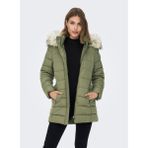 Only Açık Haki Kadın Kaban Onlnewellan Quılted Hood Fur Coat C - XS