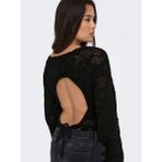 Only Bayan Arkası Dekolteli Örme Kazak 15317706 - Siyah