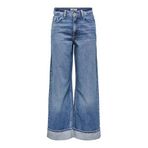 ONLY Bayan Onlhope Hw Wide Fold Up DNM Cro Jeans, mavi (medium denim blue), 29W / 32L