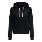 ONLY Bayan Onlnoli L/S Heart Hood SWT kapüşonlu kazak, Siyah, XS
