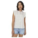 ONLY Bayan Onlreva Life S/L Emb Top WVN Noos bluz üst, Beyaz, XS