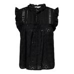 ONLY Bayan Onlreva Life S/L Emb Top WVN Noos bluz üst, Siyah, S