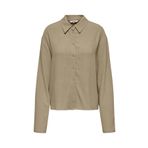ONLY Bayan Onlsolvi L/S Linen Bl Shirt Cc PNT Gömlek, Coriander, L