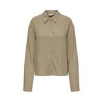 ONLY Bayan Onlsolvi L/S Linen Bl Shirt Cc PNT Gömlek, Coriander, S
