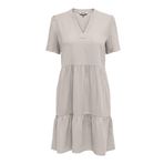 ONLY Bayan Onltiri-Caro S/S V Yaka Lin Dress Cc PNT Elbise, Pomza taşı, L