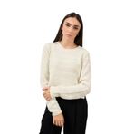 ONLY Bisiklet Yaka Örme Kazak, XL, 15324444, Ekru, Kadın