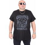 Only Cool Moc Grande Erkek Büyük Beden Siyah Sıfır Yaka Tişört Kısa Kol Pamuklu Tasarım - 3XL