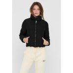 Only Dolly Short Puffer Noos Uzun Yaka Fermuarlı Siyah Kadın Mont