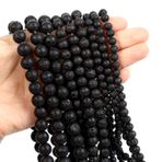 Only faith Bileklik üretimi için yuvarlak taş boncuklar, delikli takı, kolyeler için değerli taş şeritler, gevşek şeritler (8 mm (94 adet), lav taşı)