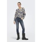 Only Gigi Ls Glitter O-Neck Kadın Triko Kazak – Işıltılı Bisiklet Yaka - Mavi - XS
