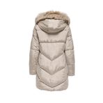 ONLY Gri Uzun Puffer Kaban, M, 15238323, taş, Kadın