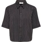 Only Jdy Bayan Çizgili Kısa Kollu Gömlek 15347235 - XS - Siyah