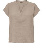 Only Jdy Jdytheıs Kadın Bluz Kısa Kollu Desenli Günlük - 2XL - Açık Bej