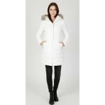 Only Kadın Beyaz Kapuşonlu Kışlık Kaban,montonlellan Quılt Hood Fur Coat Lıfe cc Otw - XS