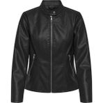 Only Kadın Deri Ceket Onlmelisa Siyah Faux Leather Jacket L Beden Düz Desenli