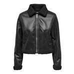 Only Kadın Deri Ceket Siyah 15322046 Onlbetty Bonded Zip, XS