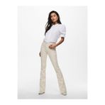 ONLY Kadın Flared Fit Geniş Paça Pantolon, Ekru, XS/30