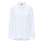 ONLY Kadın Gömlek ONLSIESTA L/S LINEN BL OVS SHIRT PNT Parlak Beyaz S