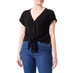 ONLY Kadın Gömlek ONLSIESTA SS KNOT LIN BL SHIRT PNT NOOS Siyah S