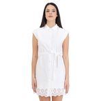 ONLY Kadın Kısa Elbise ONLLOU LIFE EMB S/S SHIRT DRESS PTM Parlak Beyaz L
