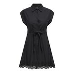 ONLY Kadın Kısa Elbise ONLLOU LIFE EMB S/S SHIRT DRESS PTM Siyah XS