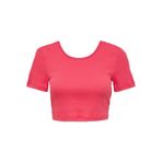 ONLY Kadın Kısa Kol Crop T-Shirt, Bisiklet Yaka, Pembe, L