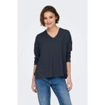 Only Kadın Onlamalıo Oversize V Yaka Örme Kazak 15340735 Lacivert