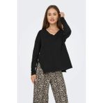 Only Kadın Onlamalıo Oversize V Yaka Örme Kazak 15340735 Siyah