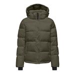 ONLY Kadın Onlann Premium Puffer JKT Regular OTW Kapitone Ceket, Kahverengi, L, Kahverengi, L