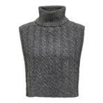 ONLY Kadın ONLANNA CABLE KNIT COLLAR CC Eldiven, Koyu Gri Melanj, ONE SIZE