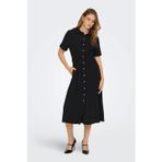 Only Kadın Onlarıs Beli Lasitkli ve İpli Kısa Kollu Uzun Elbise 15364144 Siyah