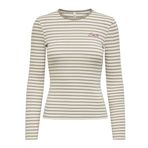 ONLY Kadın ONLBETTY L/S O-NECK TOP BOX CC JRS Tişört Koyu Bej S
