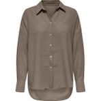 Only Kadın Onlbolzano Oversize Uzun Kollu Önü Kısa Arkası Uzun Gömlek 15353544 A.bej - Fındık