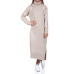 ONLY, Kadın, ONLBRANDIE L/S ROLLNECK DRESS KNT NOOS, Uzun Elbise, Pumice Stone, L