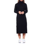 ONLY, Kadın, ONLBRANDIE L/S ROLLNECK DRESS KNT NOOS, Uzun Elbise, Siyah, M