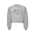 ONLY Kadın ONLCATE L/S COFFEEE O-NECK BOX SWT Sweatshirt, Açık Gri Melanj, L