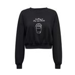 ONLY Kadın ONLCATE L/S COFFEEE O-NECK BOX SWT Sweatshirt, Siyah, M