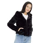 ONLY Kadın Onlchris Fur Hooded Jacket Otw Noos ceket Gündelik, Siyah , XL