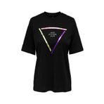 ONLY, Kadın, ONLCLEMENTINE BOXY S/S FOIL TOP BOX JRS, Tişört, Siyah, XL