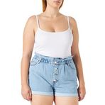 ONLY Kadın Onlcuba Life Paperbag DNM Noos kot şort, mavi (Light Blue Denim), S