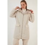 Only Kadın Onldahlıa Kapüşonlu Tam Fermuarlı Parka 15208727 Taş - S