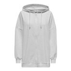 ONLY, Kadın, ONLDAZE L/S OVERSIZE ZIP HOOD SWT, Sweatshirt, Light Grey Melange, M