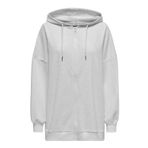 ONLY, Kadın, ONLDAZE L/S OVERSIZE ZIP HOOD SWT, Sweatshirt, Light Grey Melange, S