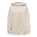 ONLY, Kadın, ONLDAZE L/S OVERSIZE ZIP HOOD SWT, Sweatshirt, Pumice Stone, L