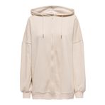 ONLY, Kadın, ONLDAZE L/S OVERSIZE ZIP HOOD SWT, Sweatshirt, Pumice Stone, S