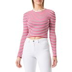 ONLY Kadın ONLELINA L/S CROPPED TOP JRS Tişört, Kirli Beyaz, M
